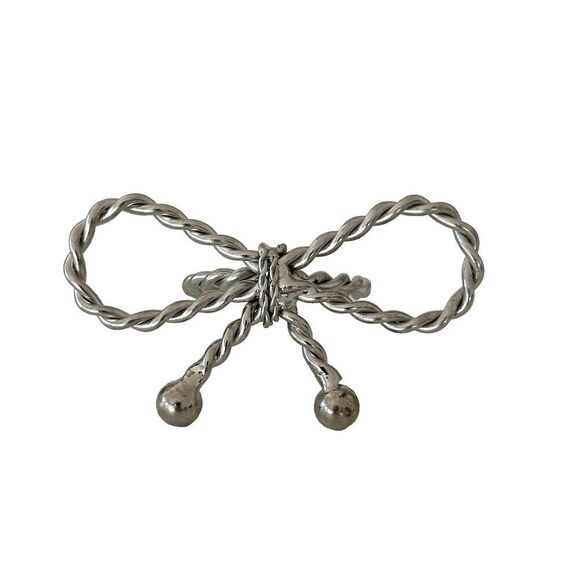Unbranded Other - Vintage Silver Bow Napkin Rings Set of 4 Coquette Cottage Romantic Classic NEW